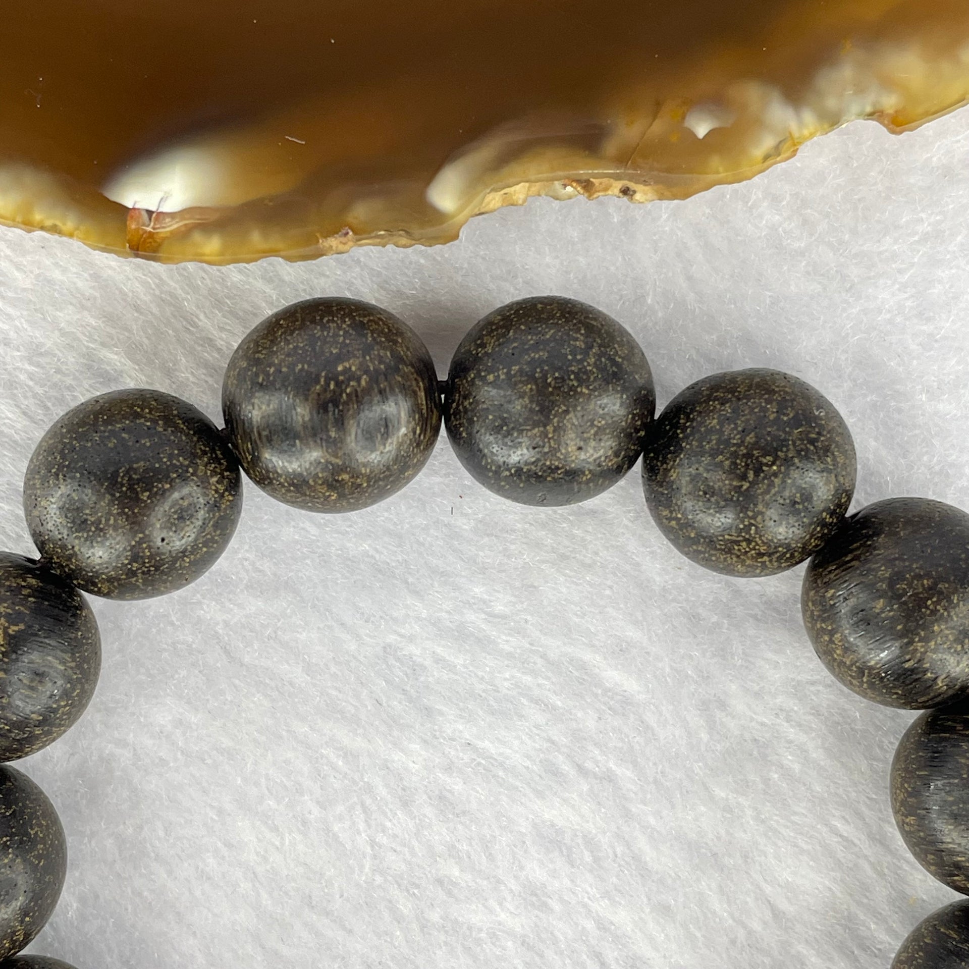 Natural Old Wild Indonesia Agarwood Beads Bracelet (Sinking Type) 天然老野生印尼沉香珠手链t 22.94g 13.7mm 15 Beads - Huangs Jadeite and Jewelry Pte Ltd