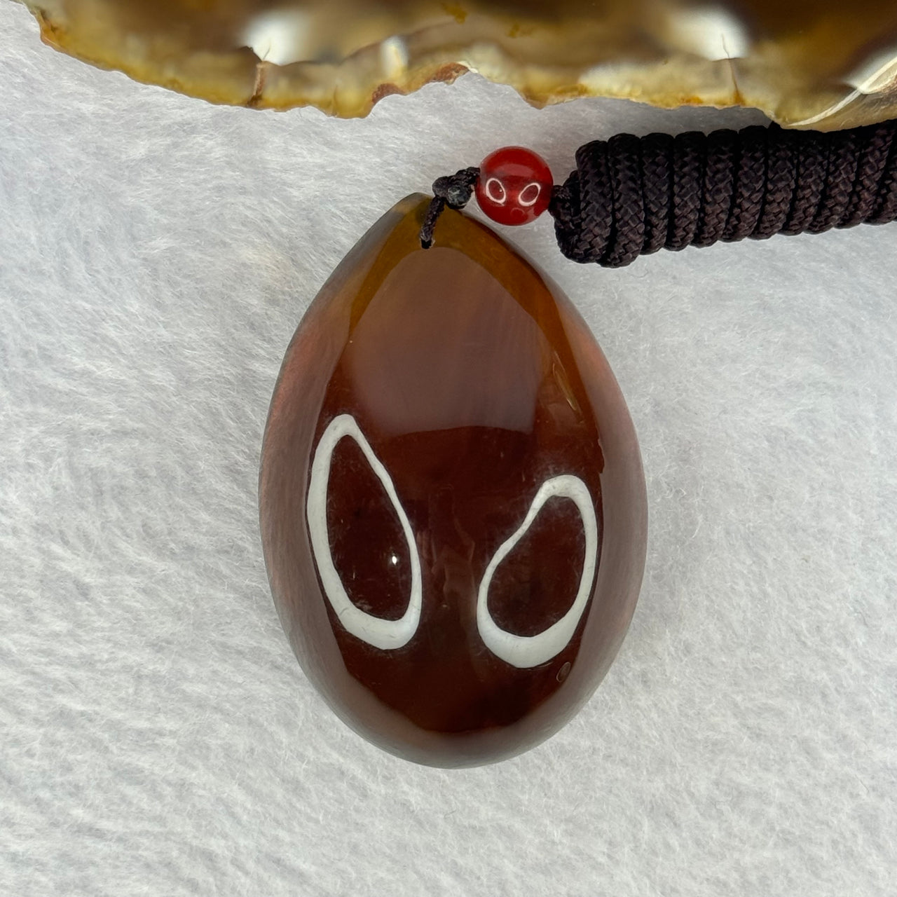 Natural Cognac with Red Amber Teardrop Shape Pendent 14.81g 44.9 by 30.5 by 19.0mm