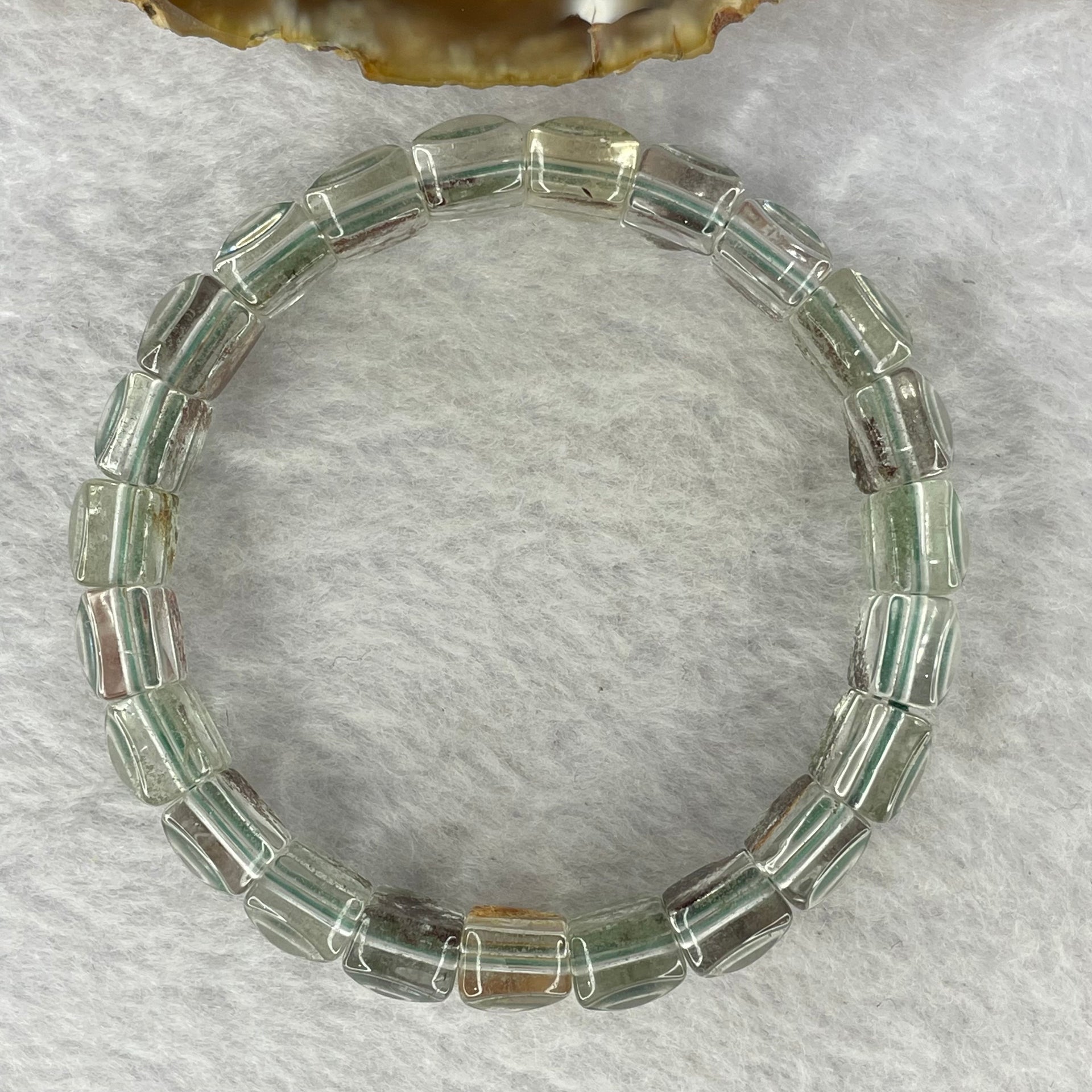 Natural Mixed Color Phantom Quartz Bracelet 27.15g 16cm 11.9 by 8.1 by 5.9mm 23 pcs - Huangs Jadeite and Jewelry Pte Ltd