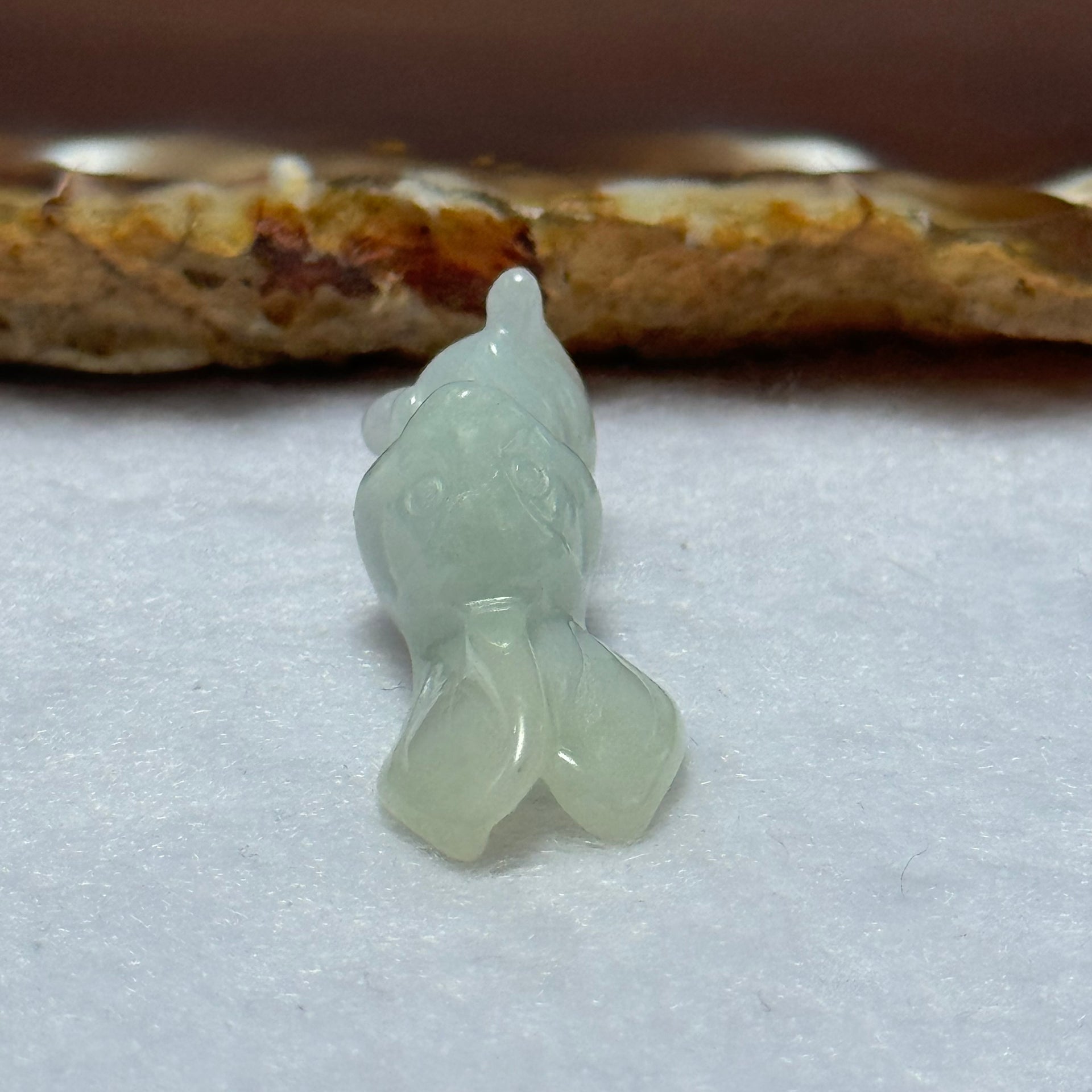 Type A Faint Lavender Jadeite Rabbit Pendant 5.02g 30.7 by 13.2 by 10.3mm - Huangs Jadeite and Jewelry Pte Ltd