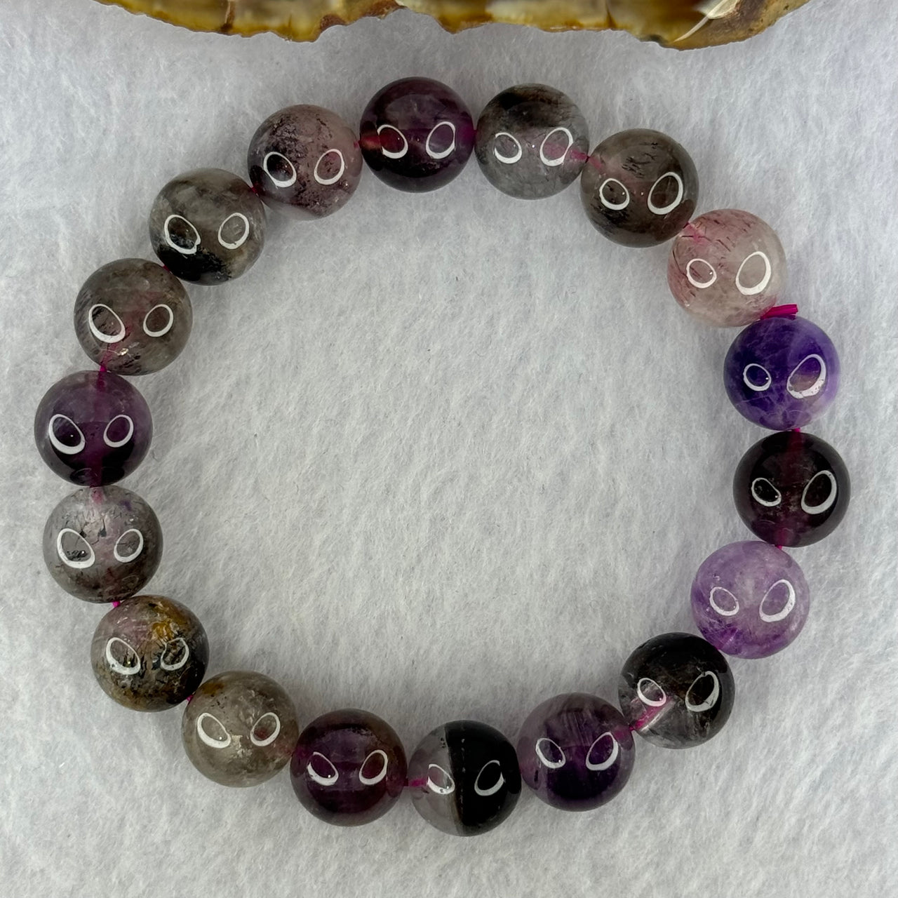 Natural Super 7 Beads Bracelet 35.04g 17cm 11.4mm 18 Beads