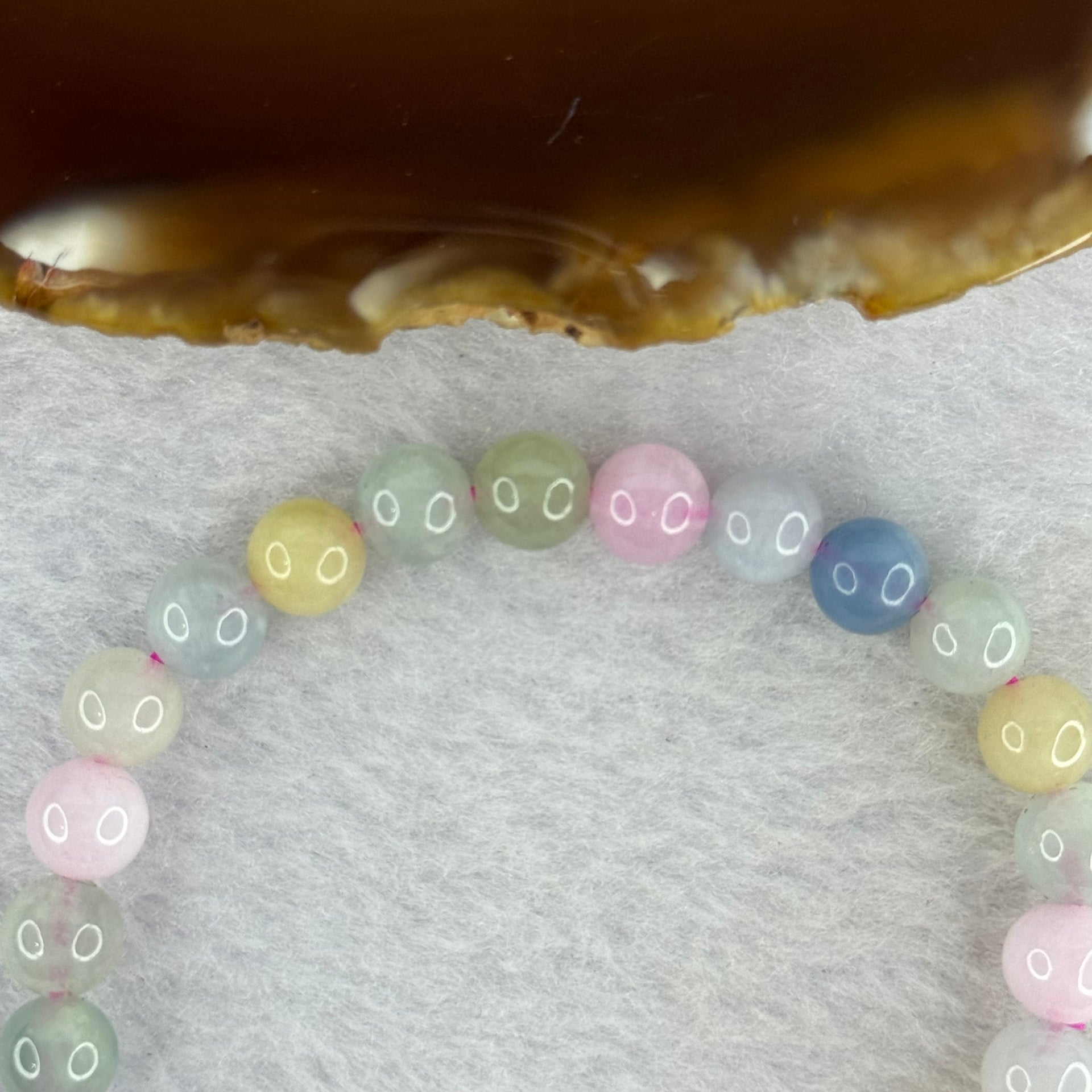 Natural Morganite Beads Bracelet 12.91g 7.1 mm 27 Beads - Huangs Jadeite and Jewelry Pte Ltd