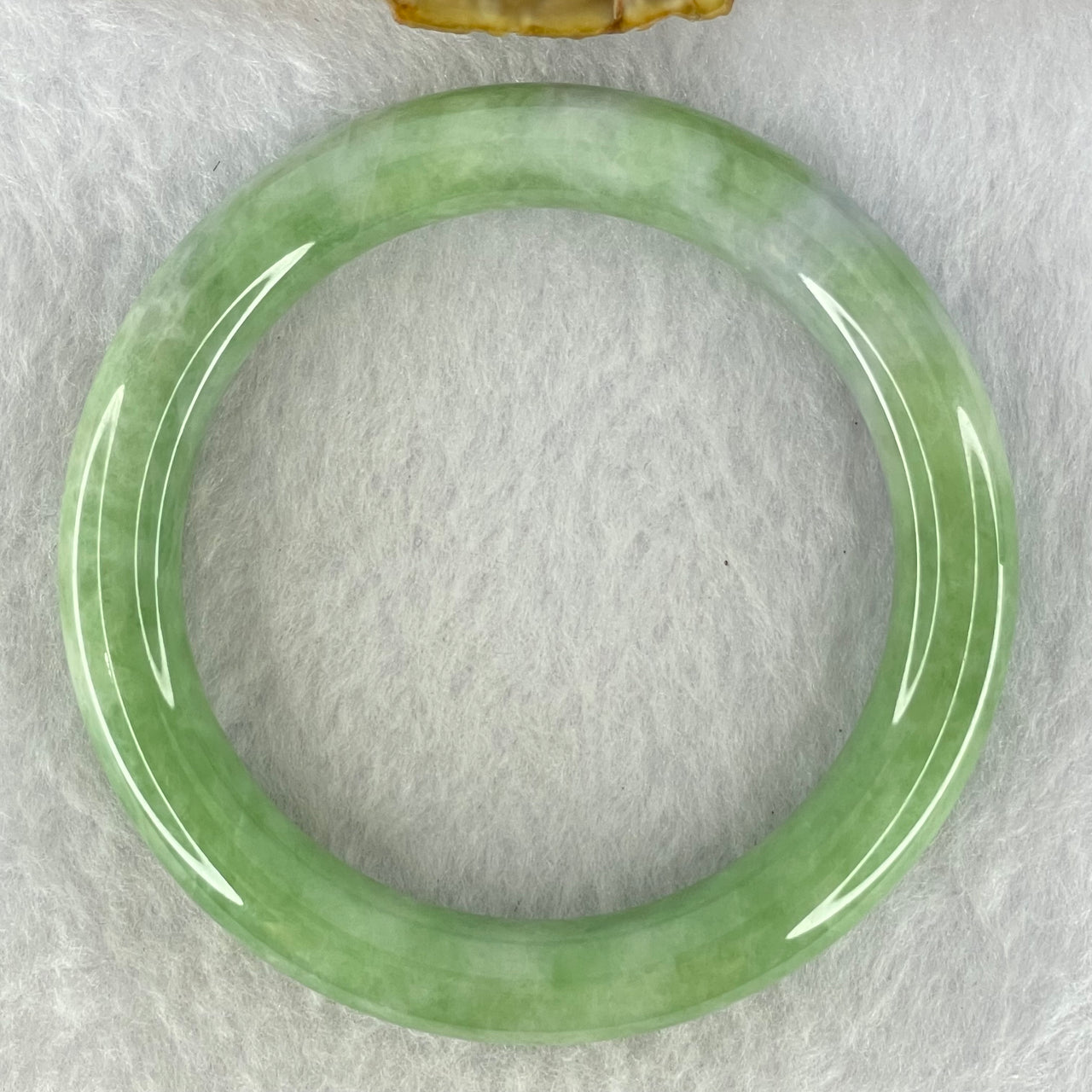 Type A Green with Lavender Jadeite Bangle Internal Diameter 53.8mm 50.57g 10.2 by 9.5mm (Very Slight Internal Line)