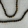 Natural Dark Brown Flower Amber Beads Elastic Necklace 7.50g 50cm 5.2mm 107 Beads