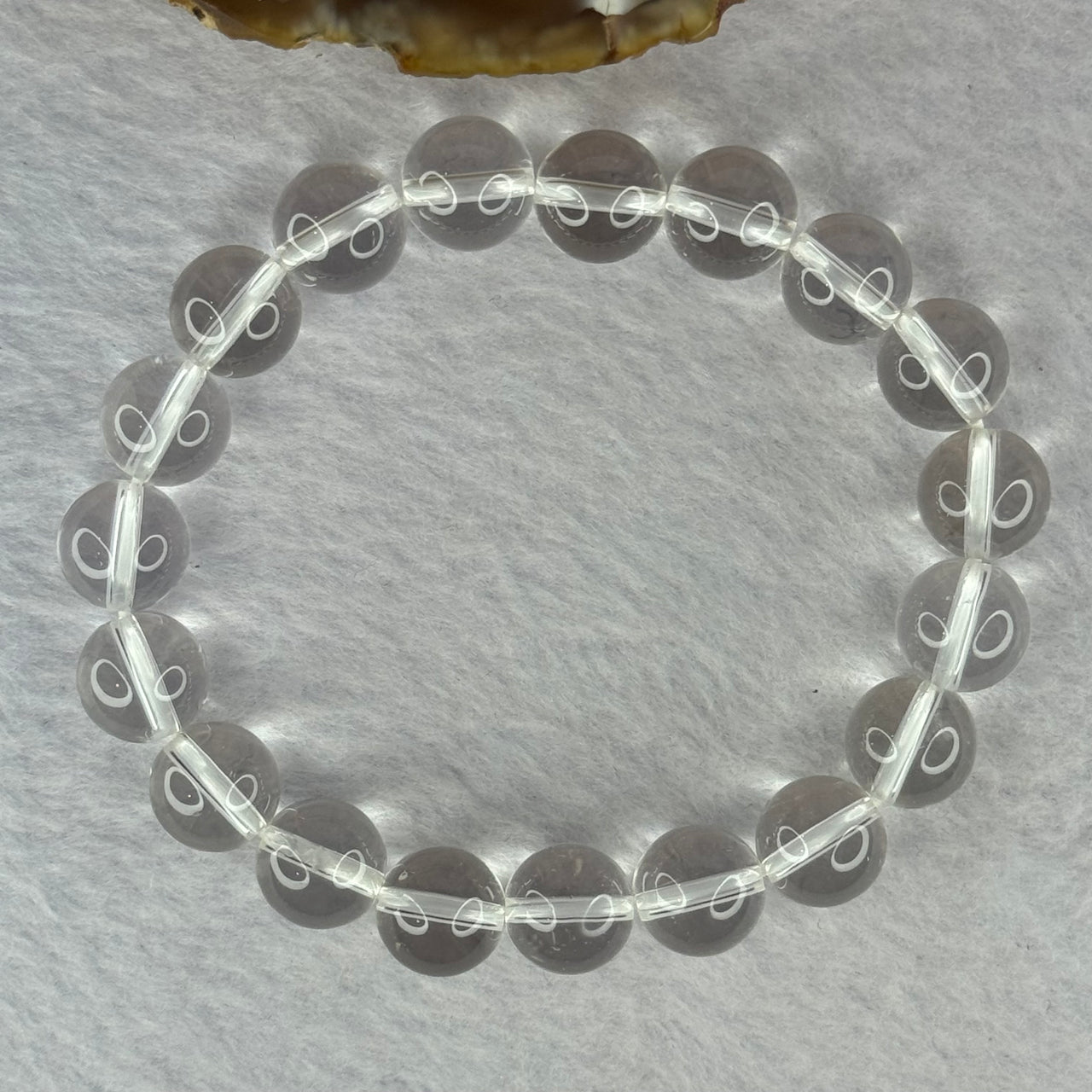 Natural Clear Quartz Bracelet 天然白水晶手链 30.64g 17cm 10.6mm 19 Beads