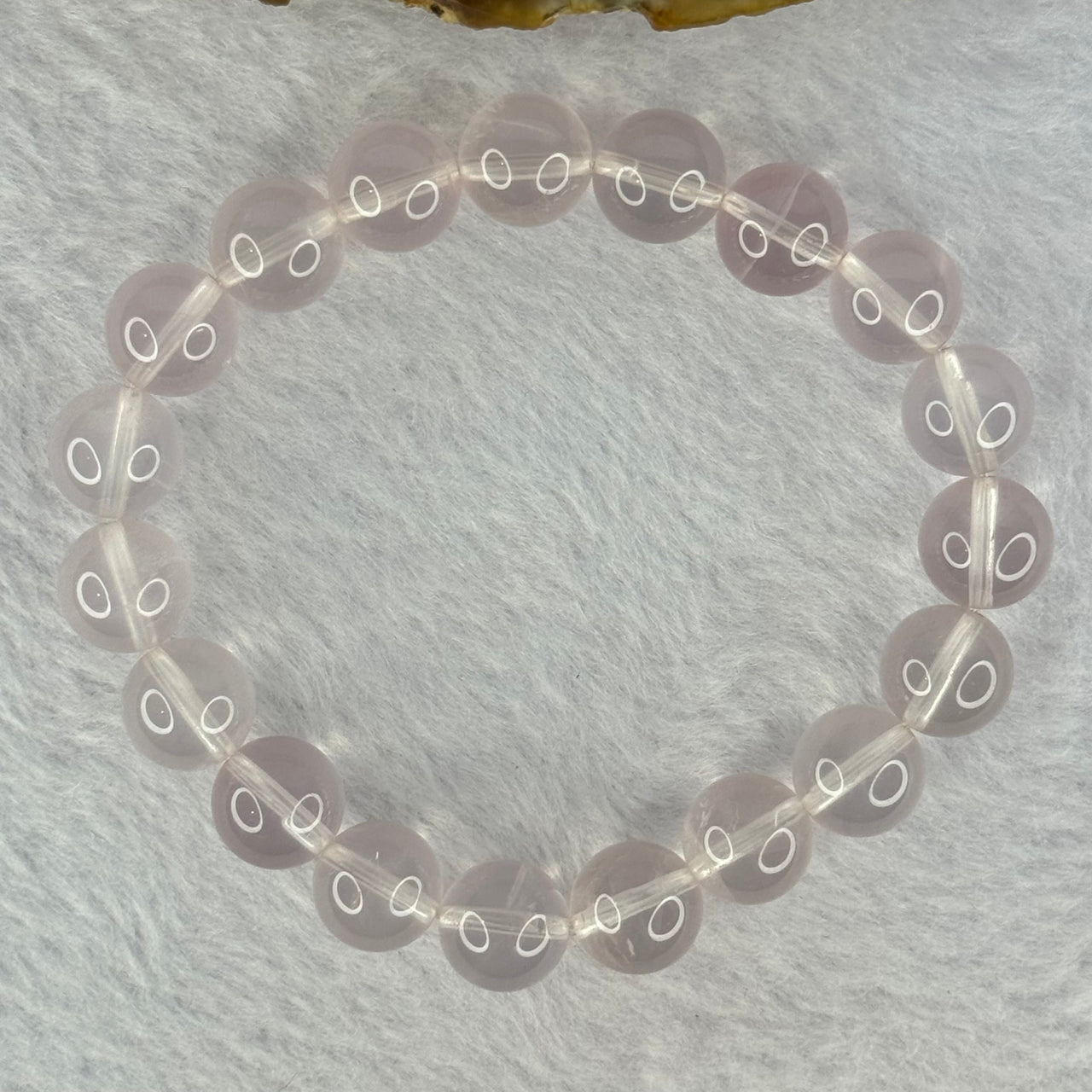 Natural Rose Quartz Beads Bracelet 天然玫瑰石英珠手链 28.99g 16.5cm 10.4mm 19 Beads