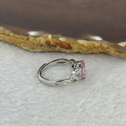 Pink Moissanite in PT950 Plated 925 Sliver Ring (Adjustable Size) S925银粉莫桑石戒指 2.40g 8.8 by 6.8 by 1.5mm - Huangs Jadeite and Jewelry Pte Ltd