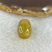 Good Grade Natural Golden Rutilated Quartz Crystal Lulu Tong Barrel 天然金发晶水晶露露通桶 
3.85g 15.4 by 12.0mm - Huangs Jadeite and Jewelry Pte Ltd