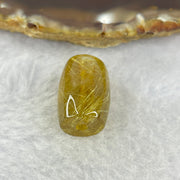 Good Grade Natural Golden Rutilated Quartz Crystal Lulu Tong Barrel 天然金顺发晶水晶露露通桶 
4.69g 17.4 by 12.5mm - Huangs Jadeite and Jewelry Pte Ltd