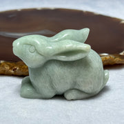 Type A Green Jadeite Rabbit Mini Display 122.06g 60.4 by 29.2 by 38.4mm - Huangs Jadeite and Jewelry Pte Ltd