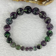 Natural Intense Deep Purple and Green Fluorite 21 Beads 12.4mm 32.70g - Huangs Jadeite and Jewelry Pte Ltd