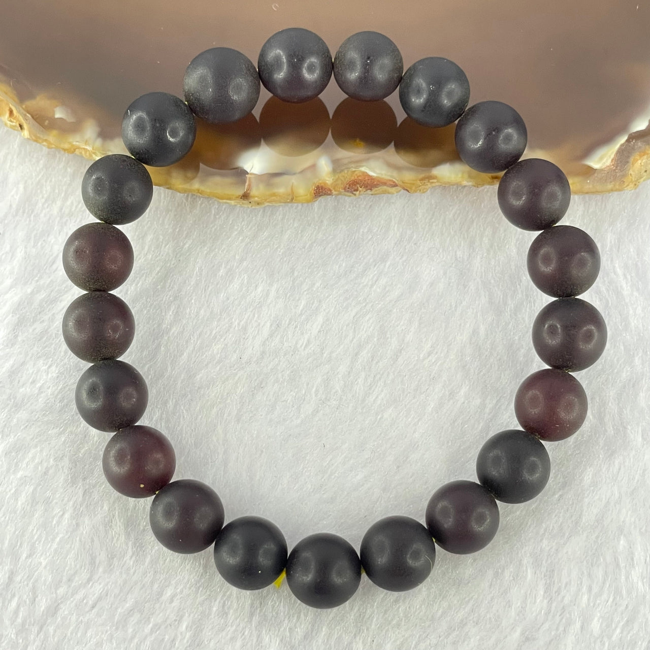 Natural Iron Blood King Amber Beads Bracelet 天然铁血王琥珀手链 8.98g 16.5cm 9.1mm 21 Beads