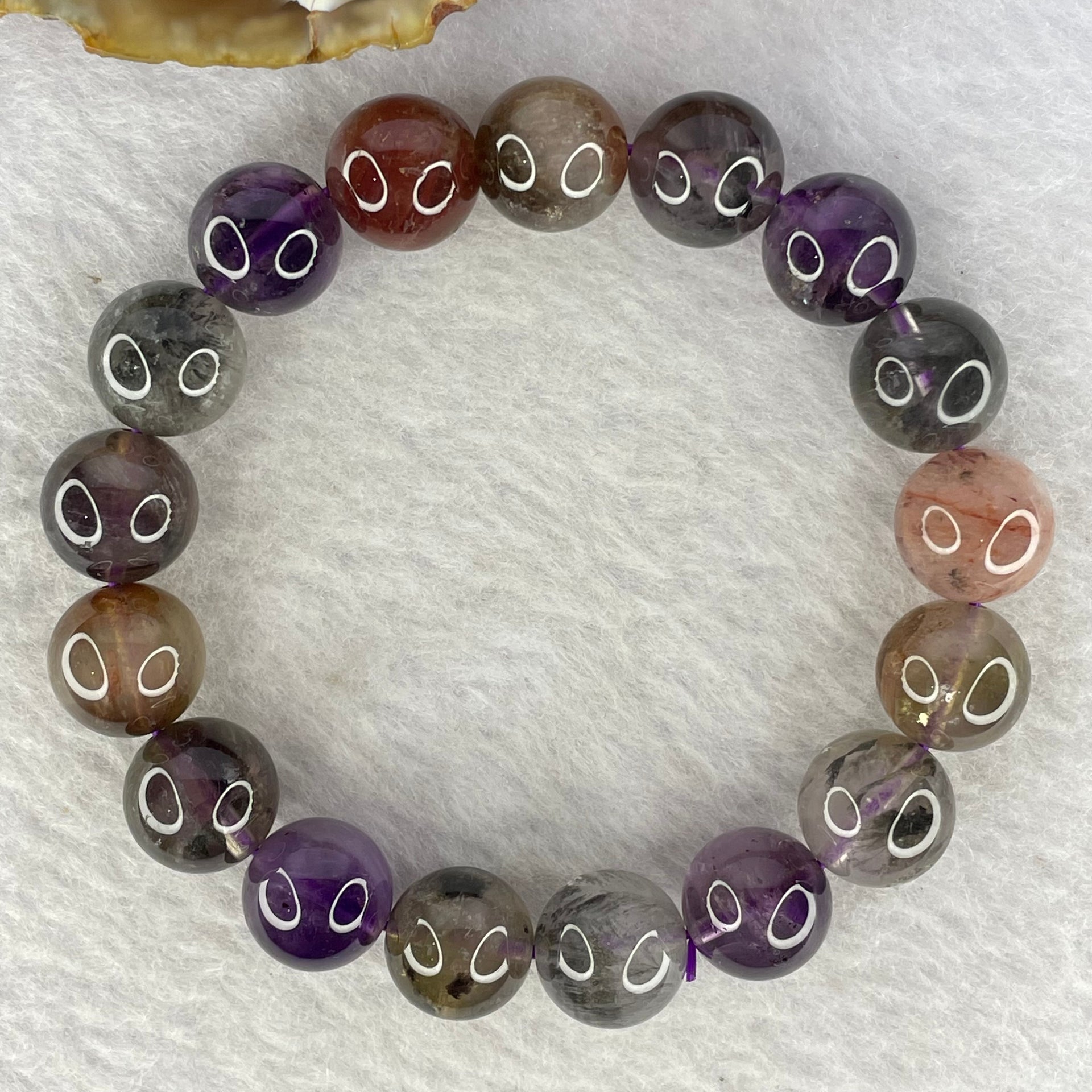 Natural Auralite Crystal Bracelet 极光手链 30.81g 10.9 mm 18 Beads - Huangs Jadeite and Jewelry Pte Ltd