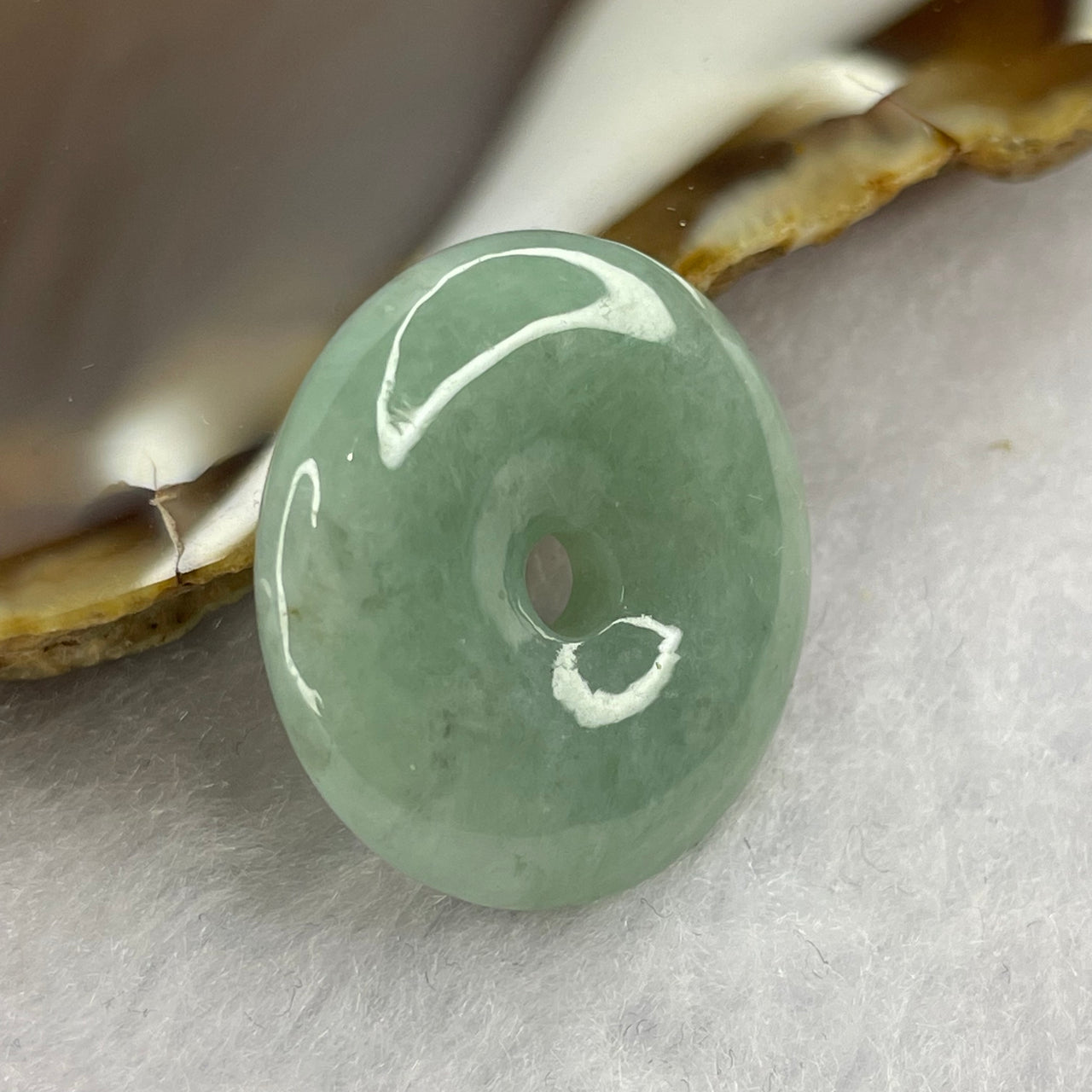 Type A Green Lavender Ping An Kou Jadeite 24.3 by 24.3 by 5.9mm 7.00g - Huangs Jadeite and Jewelry Pte Ltd