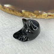 Type A Opaque Black Omphasite Dog Pendant / Charm A货墨翠狗牌 10.94g 20.3 by 19.7 by 24.3 mm - Huangs Jadeite and Jewelry Pte Ltd