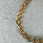 Natural Golden Rutilated Quartz Beads 天然金发水晶手链 15.35g 15.5cm 7.8mm 25 Beads - Huangs Jadeite and Jewelry Pte Ltd