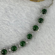 Certified Type A Icy Dark Green Jadeite Beads in 925 Sliver Necklace 15.53g 5.6 by 2.0 mm 17 Pcs - Huangs Jadeite and Jewelry Pte Ltd