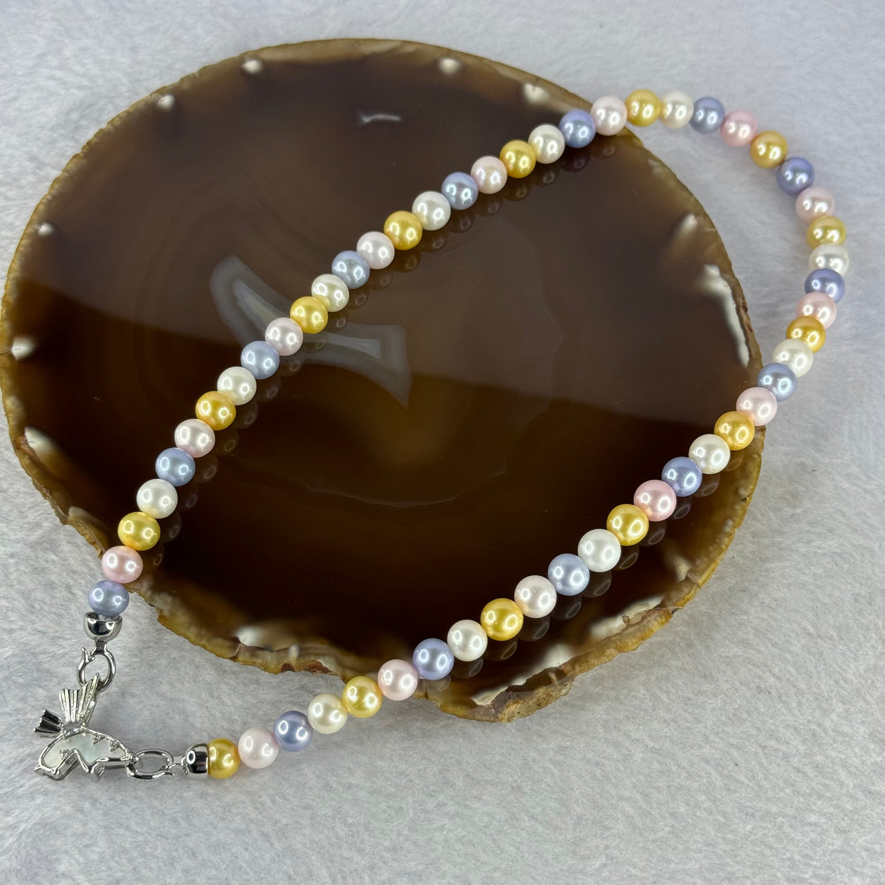 Certified Natural Mixed Colour Pearl Necklace 40.50g 7.9mm 54 Beads - Huangs Jadeite and Jewelry Pte Ltd