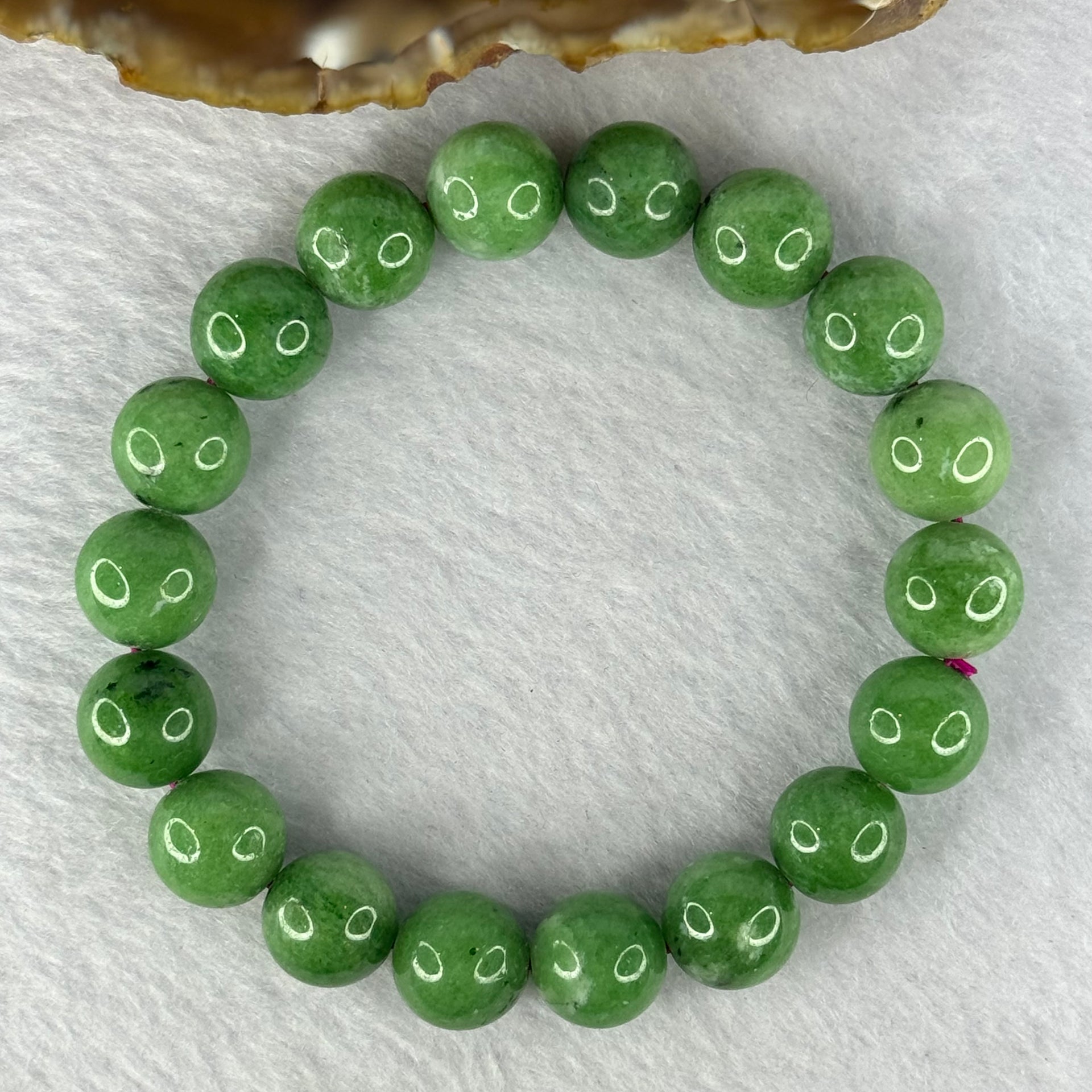 Natural Emerald And Ruby Zoisite Beads Bracelet 47.04g 18cm 11.8mm 18 Beads - Huangs Jadeite and Jewelry Pte Ltd