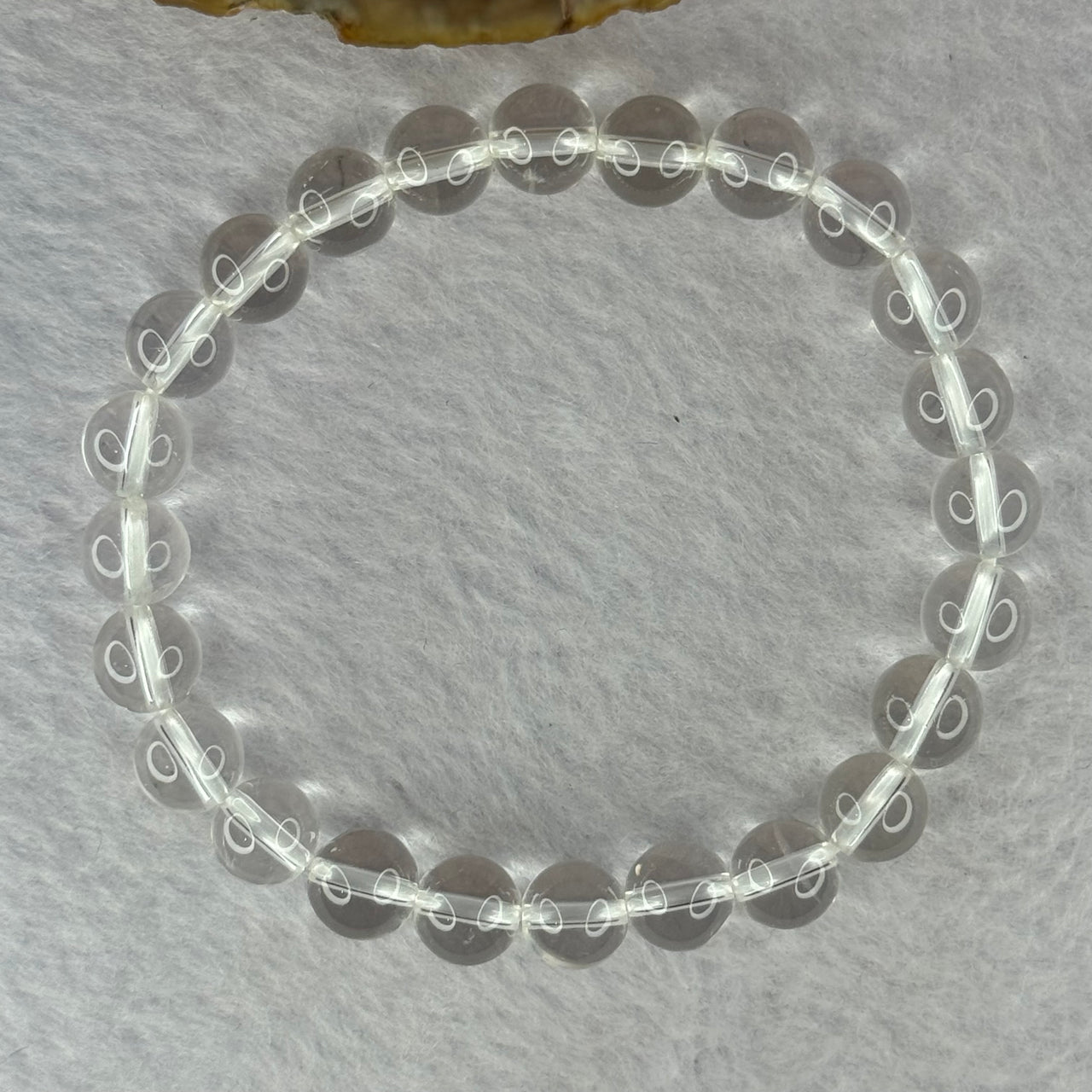 Natural Clear Quartz Bracelet 天然白水晶手链 18.55g 16.5cm 8.4mm 24 Beads