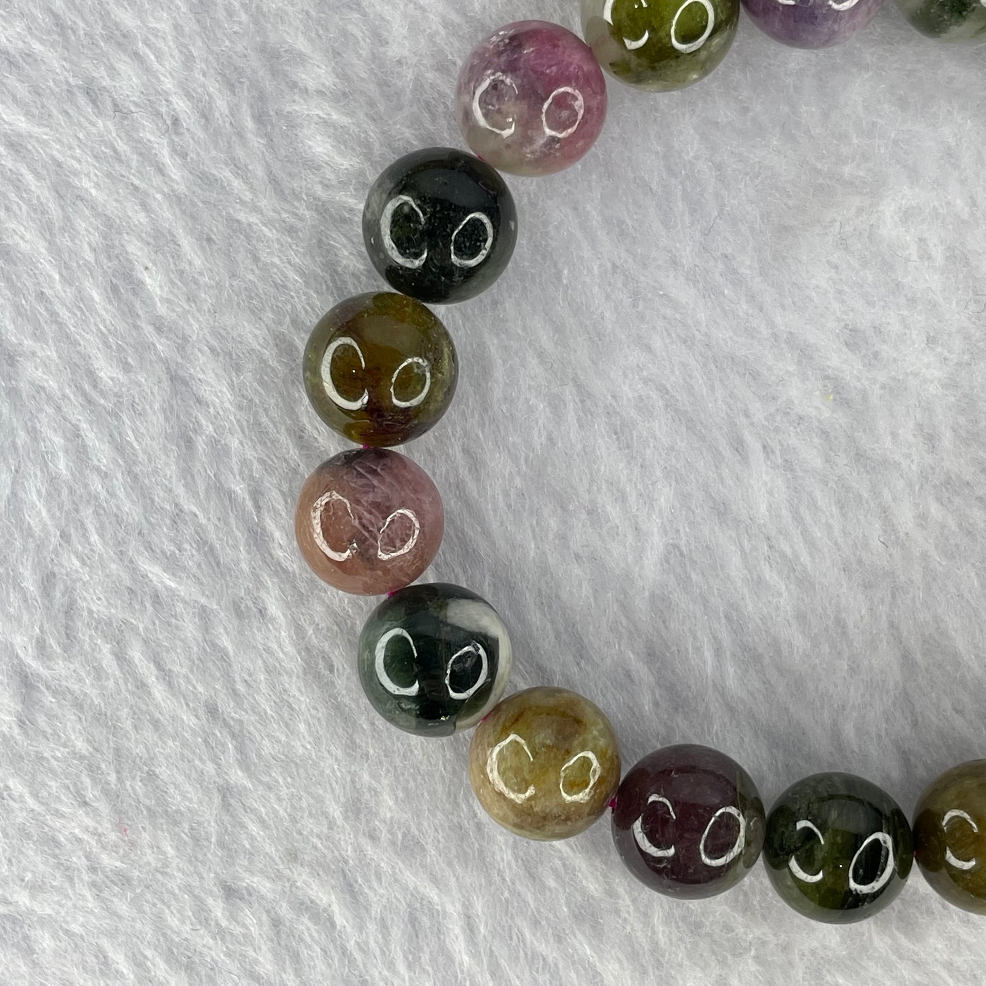 Natural Multi-Colour Tourmaline Gemstone Bracelet 27.98g 10.0 mm 20 Beads - Huangs Jadeite and Jewelry Pte Ltd