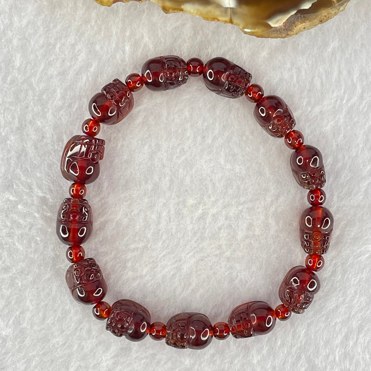 Natural Red Garnet Pixiu Bracelet 24.01g 16cm 11.4 by 8.1 by 7.4mm