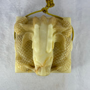 Rare Antique Natural Yellow White Nephrite Dragon Seal 2,154.7g 99.7 by 100.6 by 110.5mm - Huangs Jadeite and Jewelry Pte Ltd