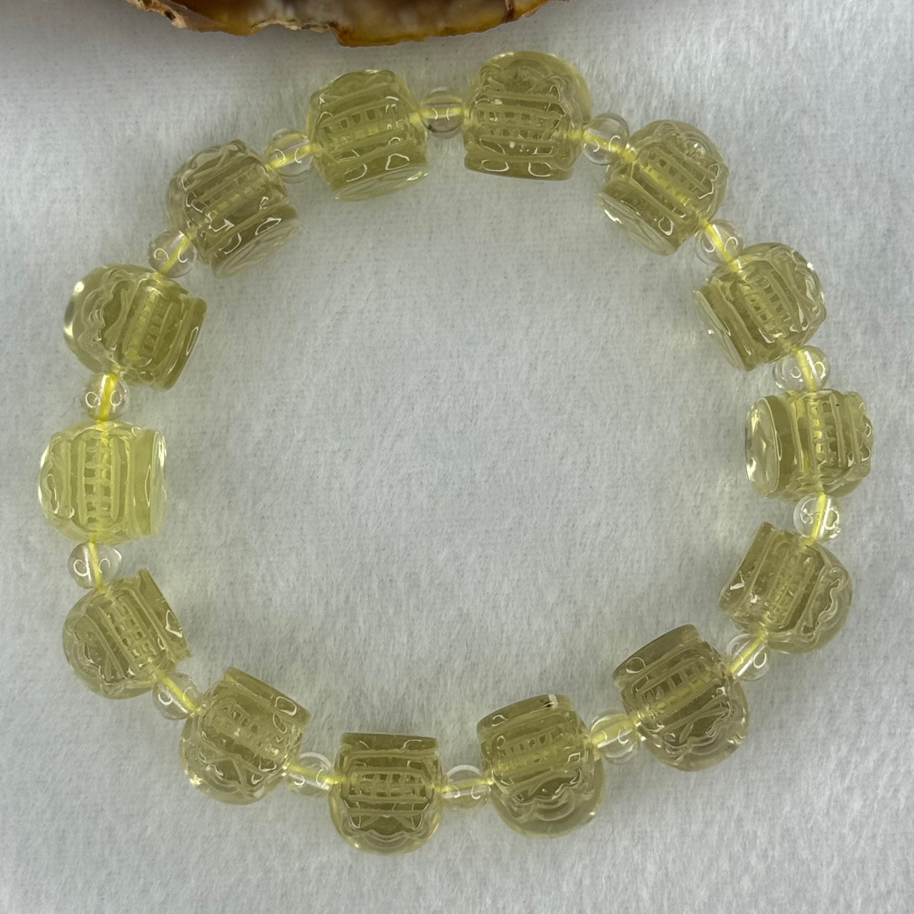 Natural Libyan Moldavite Meteorite Crystal Pixiu Beads Bracelet 天然利比亚陨石貔貅手链 45.00g 17.5cm 17.4 by 12.1 by 12.1mm 14pcs