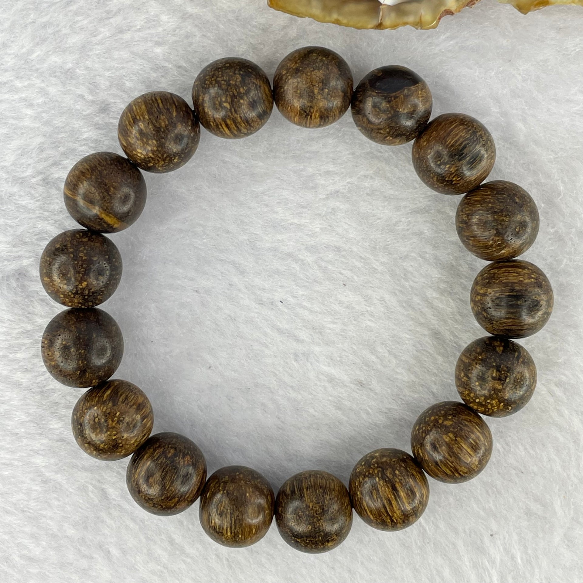 Natural Wild Vietnam Black Kynam Qi Nan Chen Xiang Mu Agarwood Beads Bracelet (Sinking Type 沉水) 天然野生越南黑奇南沉香珠手链 13.44g 17.5cm 12.2 mm 17 Beads - Huangs Jadeite and Jewelry Pte Ltd