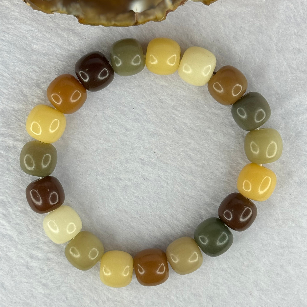 Natural Mixed Color Bodhi Beads Bracelet 天然多宝菩提手链 20.14g 17cm 11.3mm 19 Beads - Huangs Jadeite and Jewelry Pte Ltd