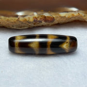 Natural Powerful Tibetan Old Oily Agate  Double Tiger Tooth Daluo Dzi Bead Heavenly Master (Tian Zhu) 虎呀天诛 7.48g 37.9 by 11.3mm - Huangs Jadeite and Jewelry Pte Ltd