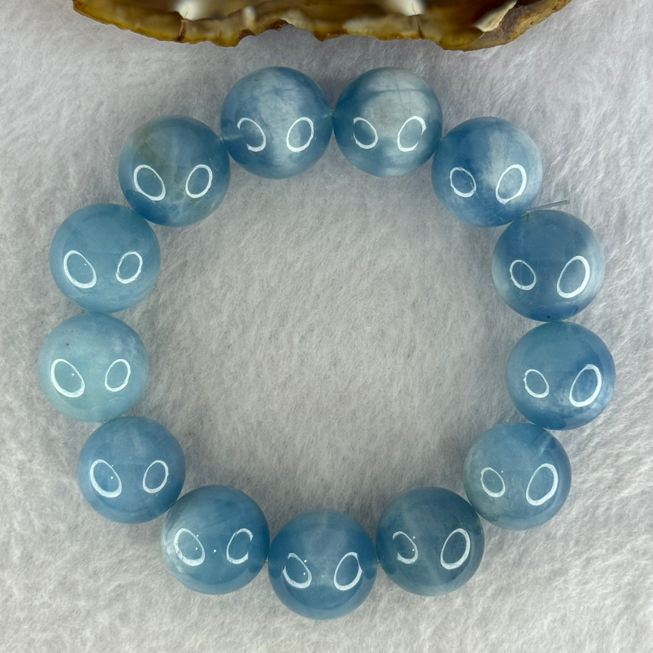 Natural Aquamarine Beads Bracelet 85.35g 19cm 17.0mm 13 Beads