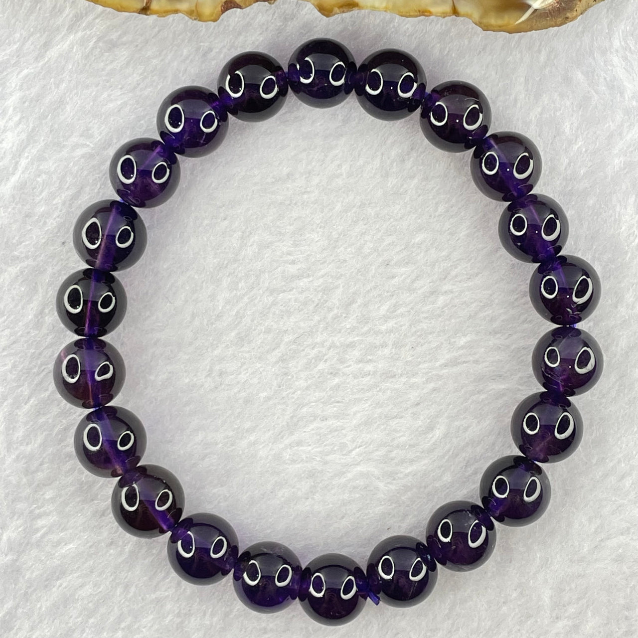 Good Grade Natural Amethyst Bracelet 19.66g 15.5cm 8.9mm 22 Beads