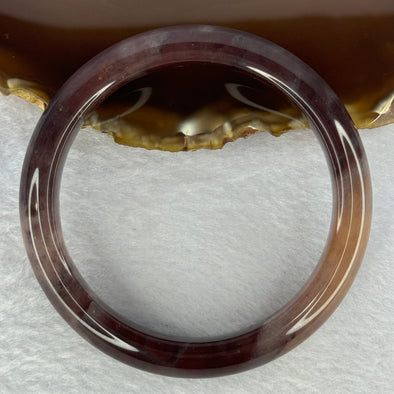 Transparent Dark Purple with Yellow Quartzite Jade Bangle 天山玉手镯 Internal Diameter 60.7mm 57.29g 13.4 by 9.1mm