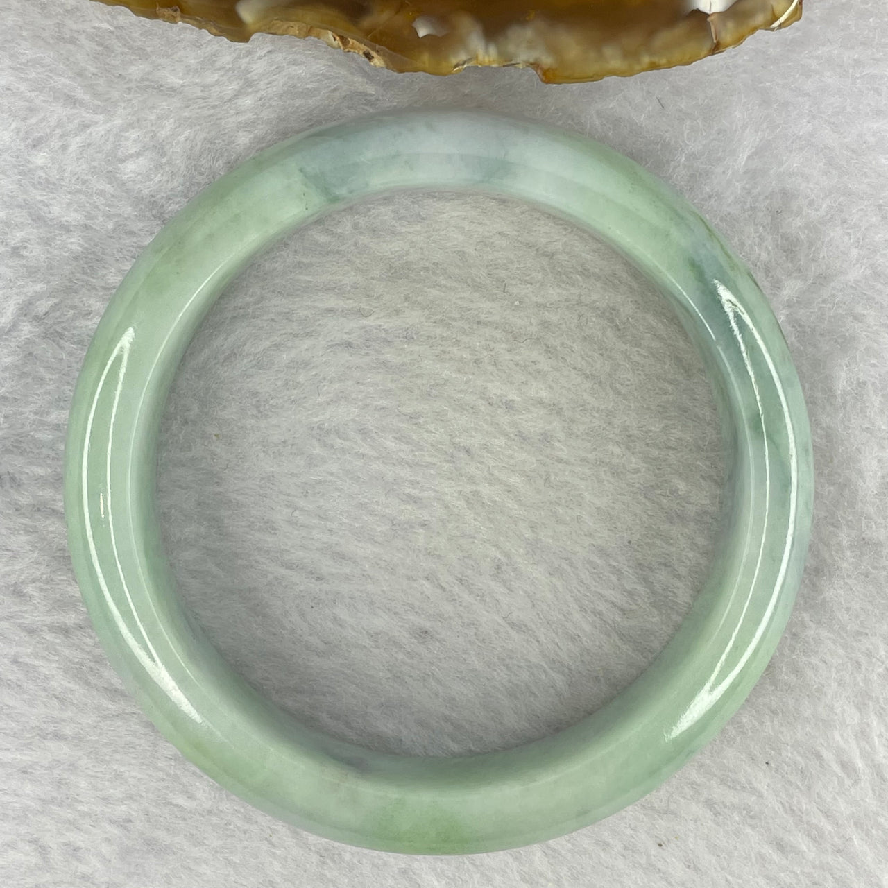 Type A Sky Blue with Dark Green and Yellow Patches Jadeite Bangle 63.12g Internal Diameter 55.5mm 14.9 by 8.2 (Slight External Line) - Huangs Jadeite and Jewelry Pte Ltd