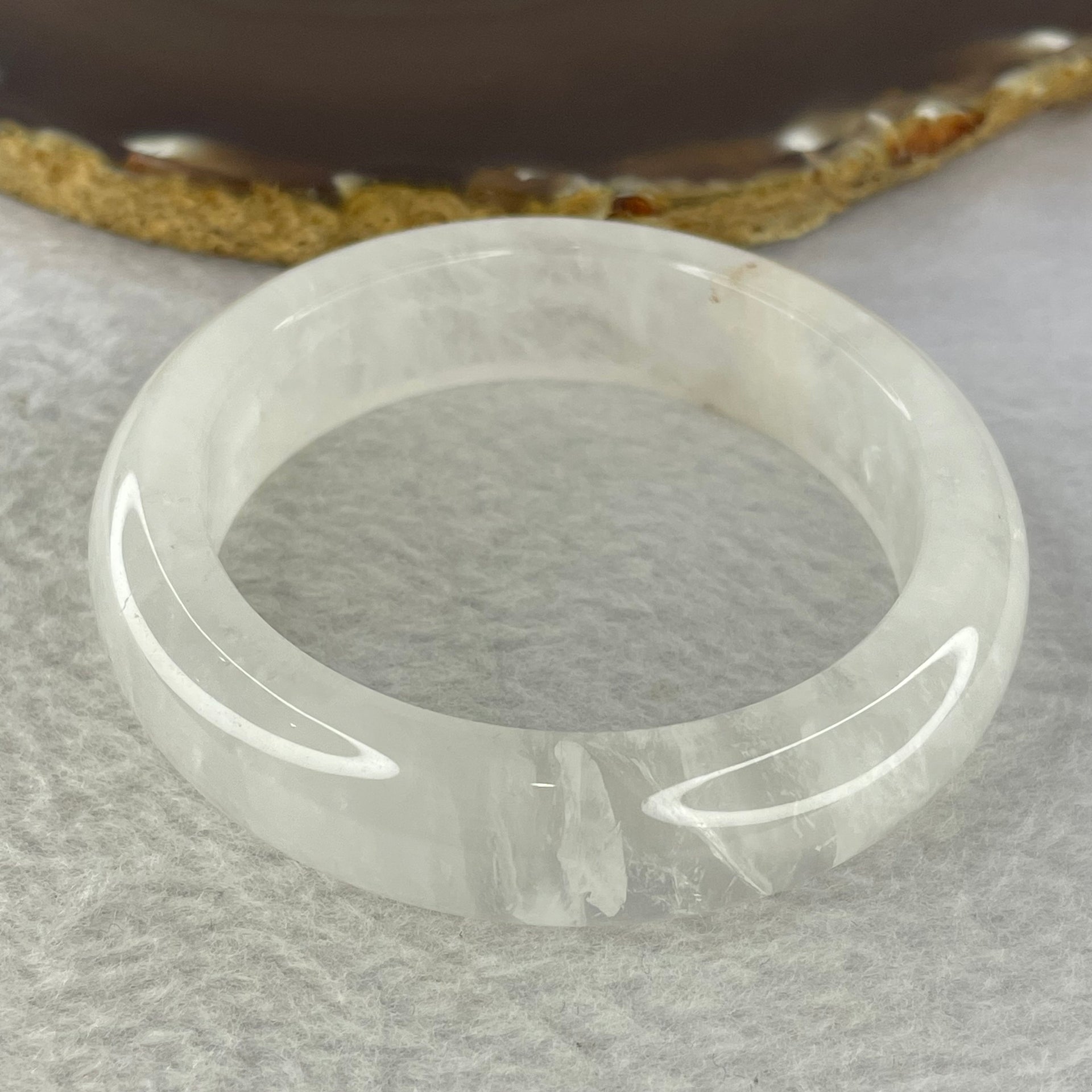 Natural Clear Quartz Bangle 57.22g 15.1 by 10.7 mm Inner Diameter 54.8mm - Huangs Jadeite and Jewelry Pte Ltd