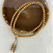 Natural Wild Old India Sandalwood Necklace 印度老山檀 12.57g 6.3mm 108+6 beads - Huangs Jadeite and Jewelry Pte Ltd