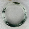 Transparent Colourless with Moss Green Piao Hua Sodium Feldspar Jade Bangle 水沫玉手镯 Internal Diameter 54.3mm 62.59g 16.2 by 9.9mm