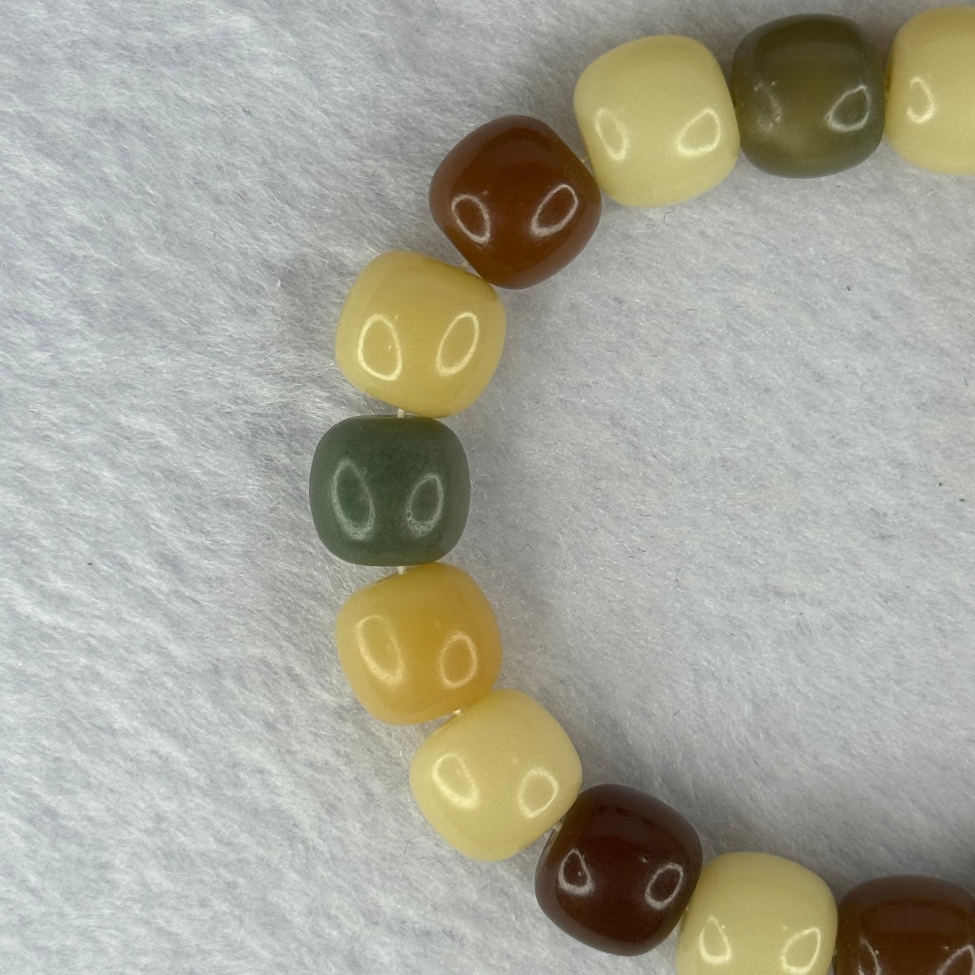 Natural Mixed Color Bodhi Beads Bracelet 天然多宝菩提手链 19.89g 17cm 11.3mm 19 Beads - Huangs Jadeite and Jewelry Pte Ltd