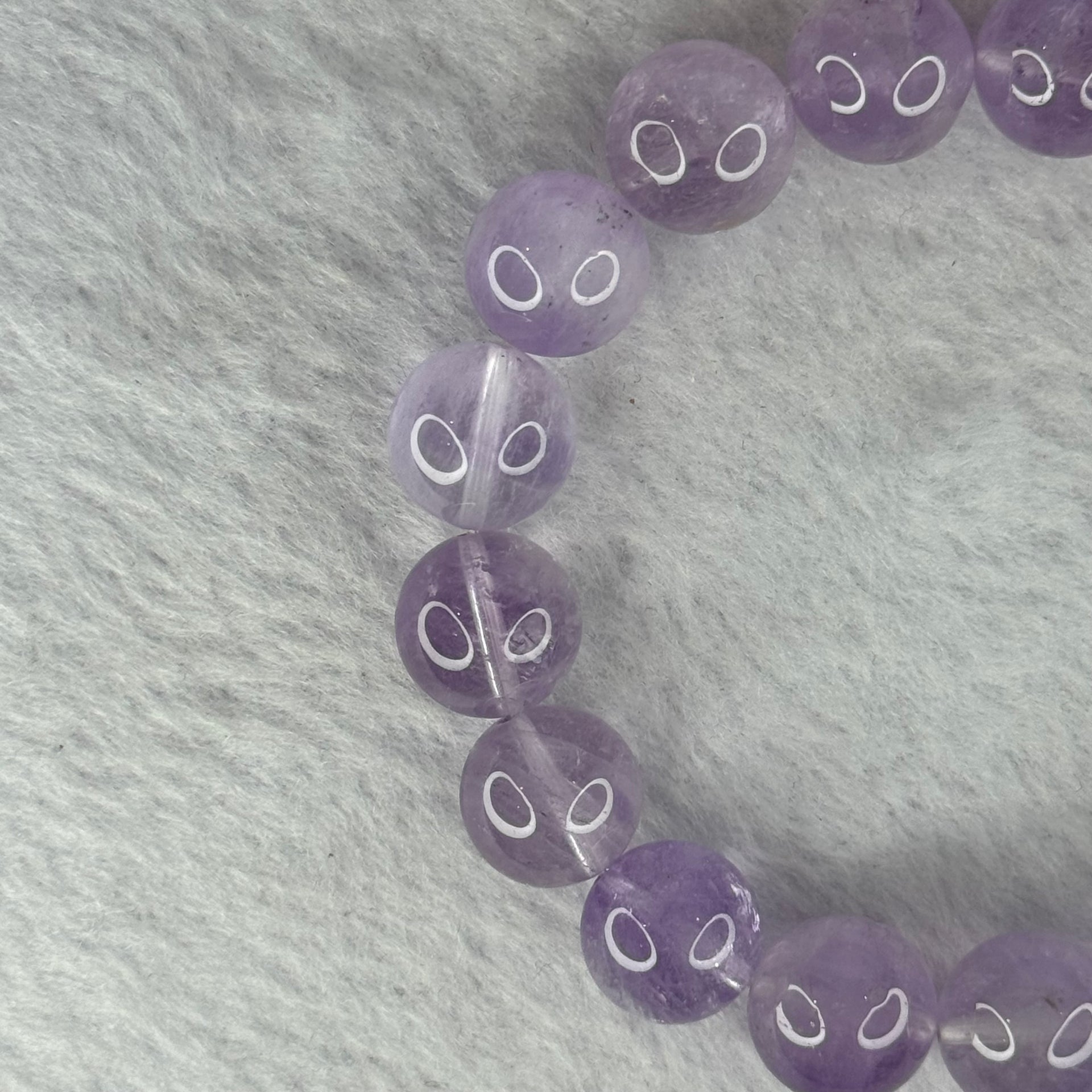 Natural Super 7 Amethyst Beads Bracelet 天然紫超七手链 47.95g 19cm 12.8mm 17 Beads - Huangs Jadeite and Jewelry Pte Ltd