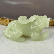 Natural Light Green Nephrite Pixiu Mini Display 42.98g 55.2 by 26.2 by 28.3mm - Huangs Jadeite and Jewelry Pte Ltd