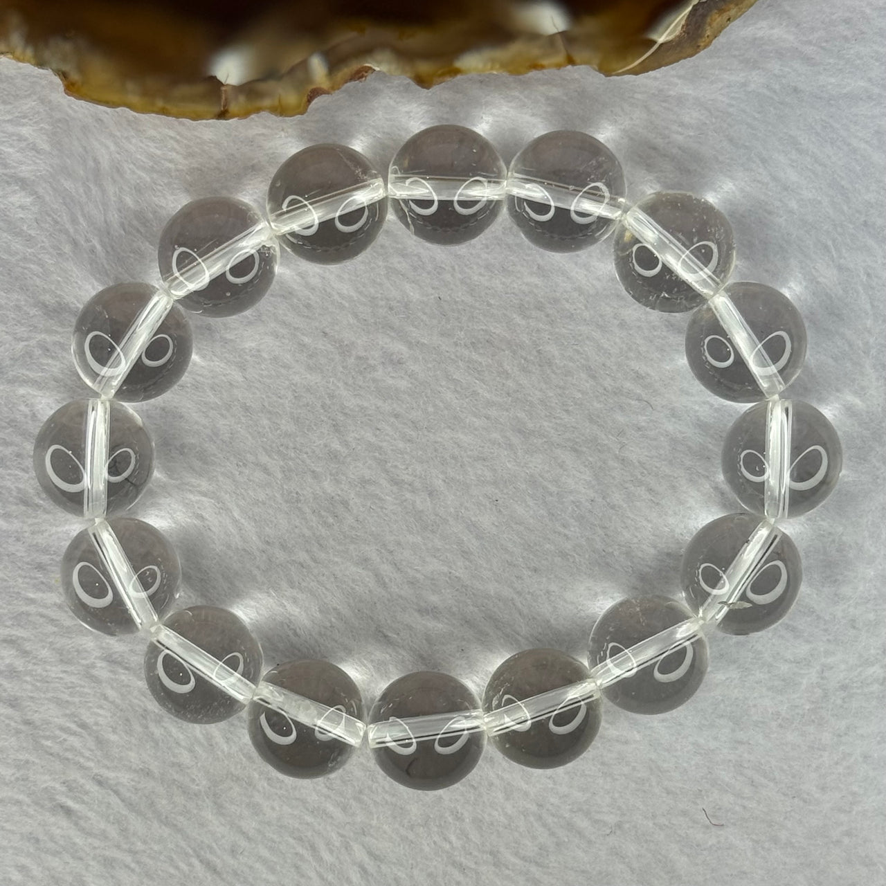 Natural Clear Quartz Beads Bracelet 天然白水晶手链 46.09g 17.5cm 12.9mm 16 Beads