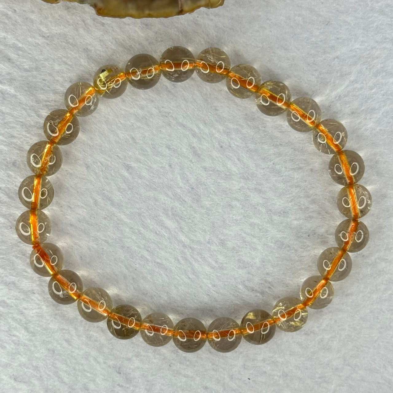 Natural Golden Rutilated Quartz Beads 天然金发水晶手链 13.67g 16cm 7.3mm 27 Beads - Huangs Jadeite and Jewelry Pte Ltd