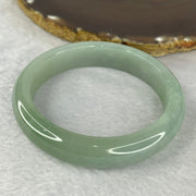 Rare Type A Semi Icy Translucent Light Blueish Green Jadeite Bangle 稀有 A 货半冰浅蓝绿色翡翠手镯 329.12 cts 65.82g Inner Diameter 60.55mm External Diameter 76.80mm 13.7 by 8.2mm (Perfect) with NGI Cert No. 16813537 - Huangs Jadeite and Jewelry Pte Ltd