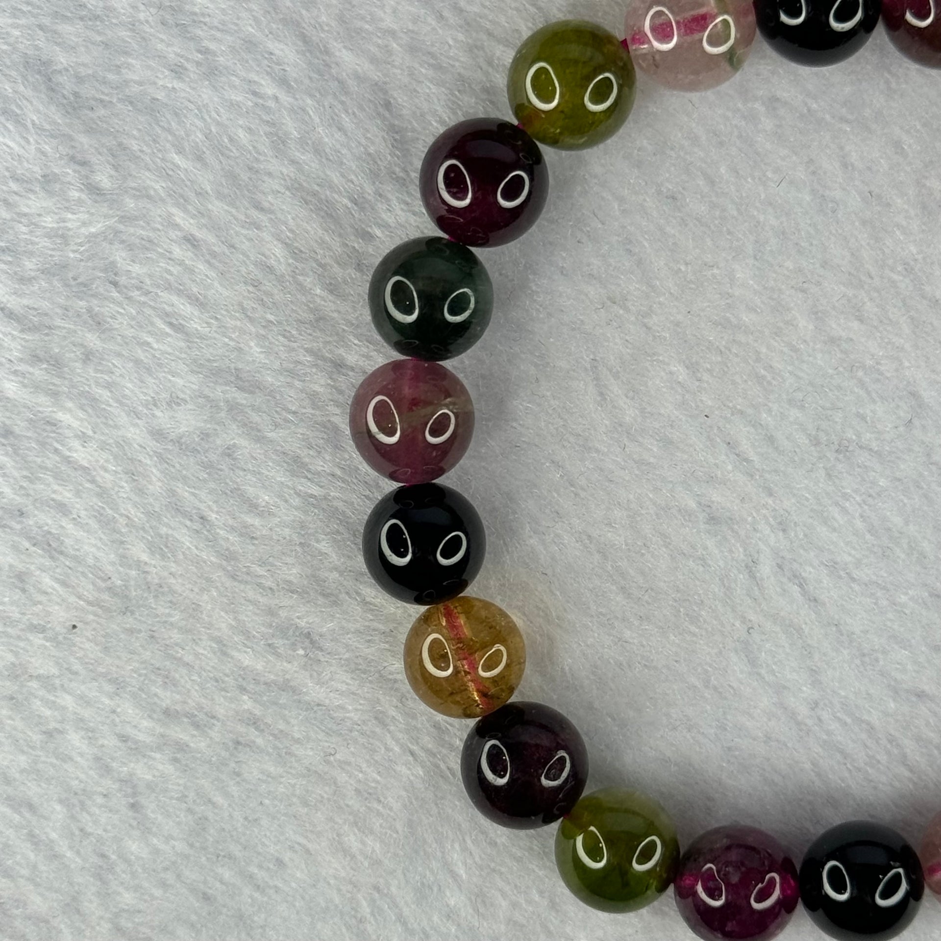 Good Grade Natural Tourmaline Beads Bracelet 好的天然碧玺珠手链 20.22g 16cm 8.8mm 22 Beads - Huangs Jadeite and Jewelry Pte Ltd