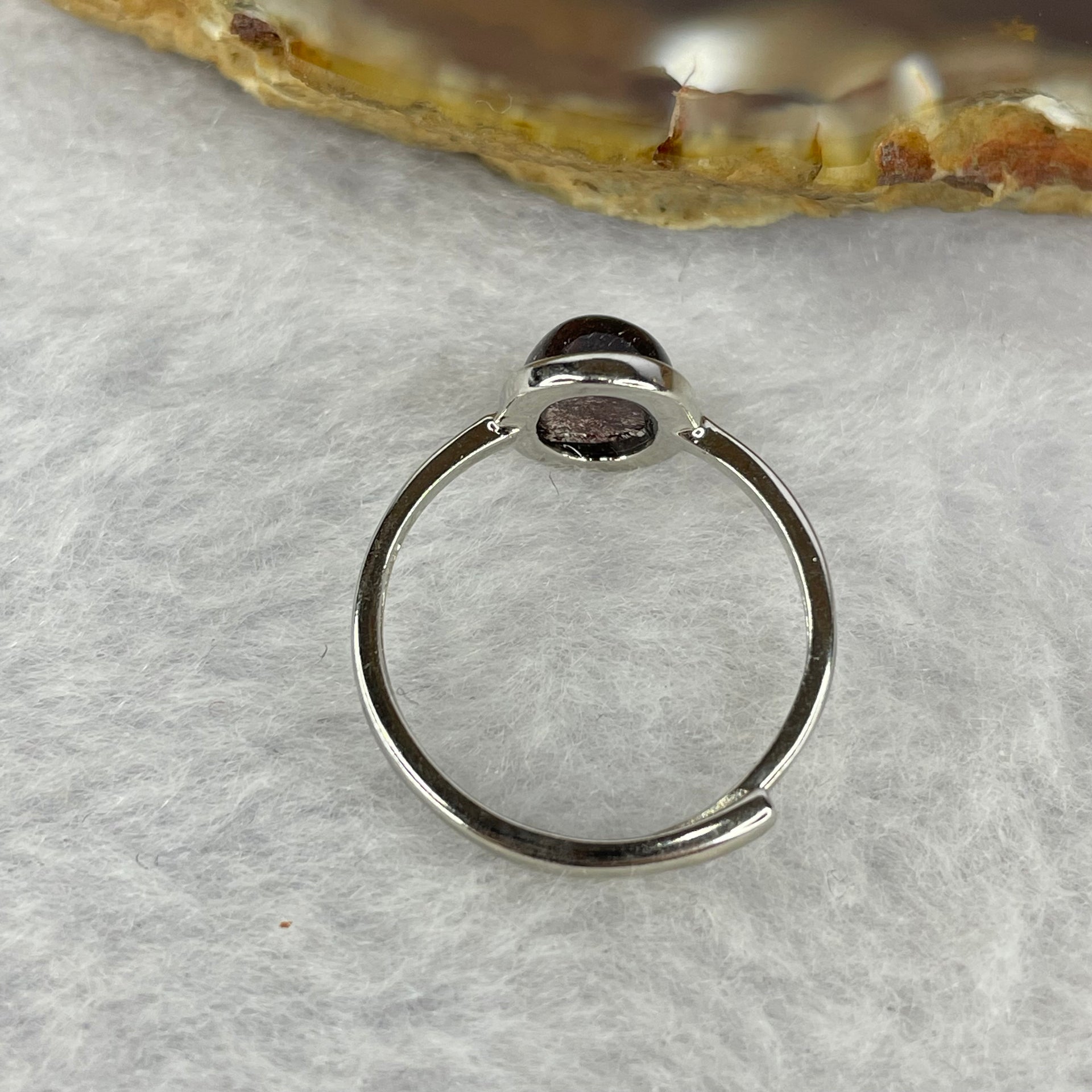 Good Grade Natural Super 7 Crystal in 925 Sliver Ring (Adjustable Size) 天然超级七水晶 925 银戒指（可调节尺寸) 1.59g 8.5 by 6.3 by 4.2mm - Huangs Jadeite and Jewelry Pte Ltd