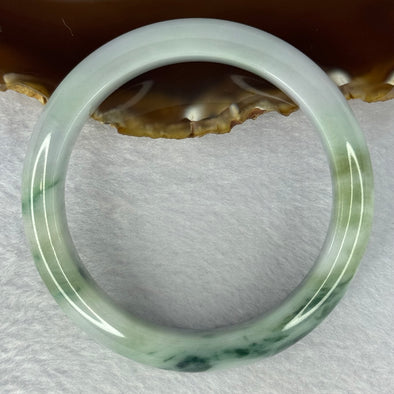 Type A Green Piao Hua with Lavender Jadeite Bangle Internal Diameter 58.0mm 77.47g 15.6 by 9.6mm (Slight Fine Internal Line)