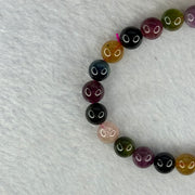 Good Grade Natural Tourmaline Beads Bracelet 好的天然碧玺珠手链 16.95g 15cm 7.9mm 24 Beads - Huangs Jadeite and Jewelry Pte Ltd