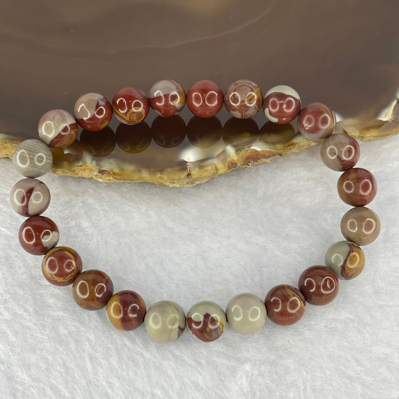 Australian Red Picture Jasper (Noreena Jasper) Bracelet 17.73g 8.3 mm 23 Beads - Huangs Jadeite and Jewelry Pte Ltd