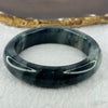 Transparent Colourless with Dark Black Grey Piao Hua Sodium Feldspar Jade Bangle 水沫玉手镯 Internal Diameter 57.3mm  67.11g 15.2 by 10.7mm (External Rough)